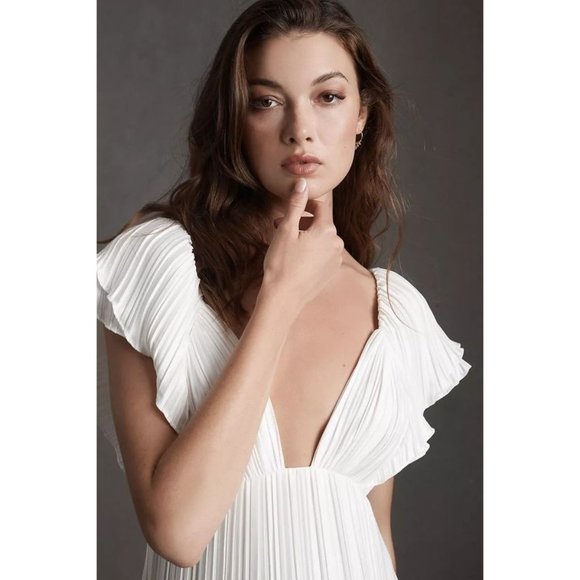 BHLDN Valerie Gown Flutter Sleeve Size 10 and 12 - Picture 6 of 8